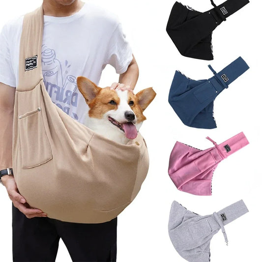 Comfortable Pet Sling Carrier – Crossbody Dog & Cat Shoulder Bag for Travel | Hands-Free & Portable