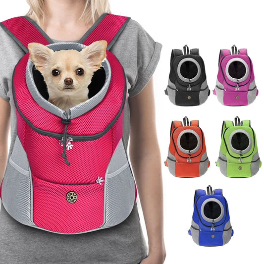 Double Shoulder Dog Carrier Backpack – Breathable Outdoor Pet Travel Bag for Small & Medium Dogs